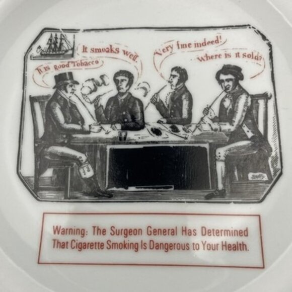 Vtg Horchow Collection Japanese Porcelain Brass Plate Bowl Smoking Scene 7.5" - Picture 2 of 8